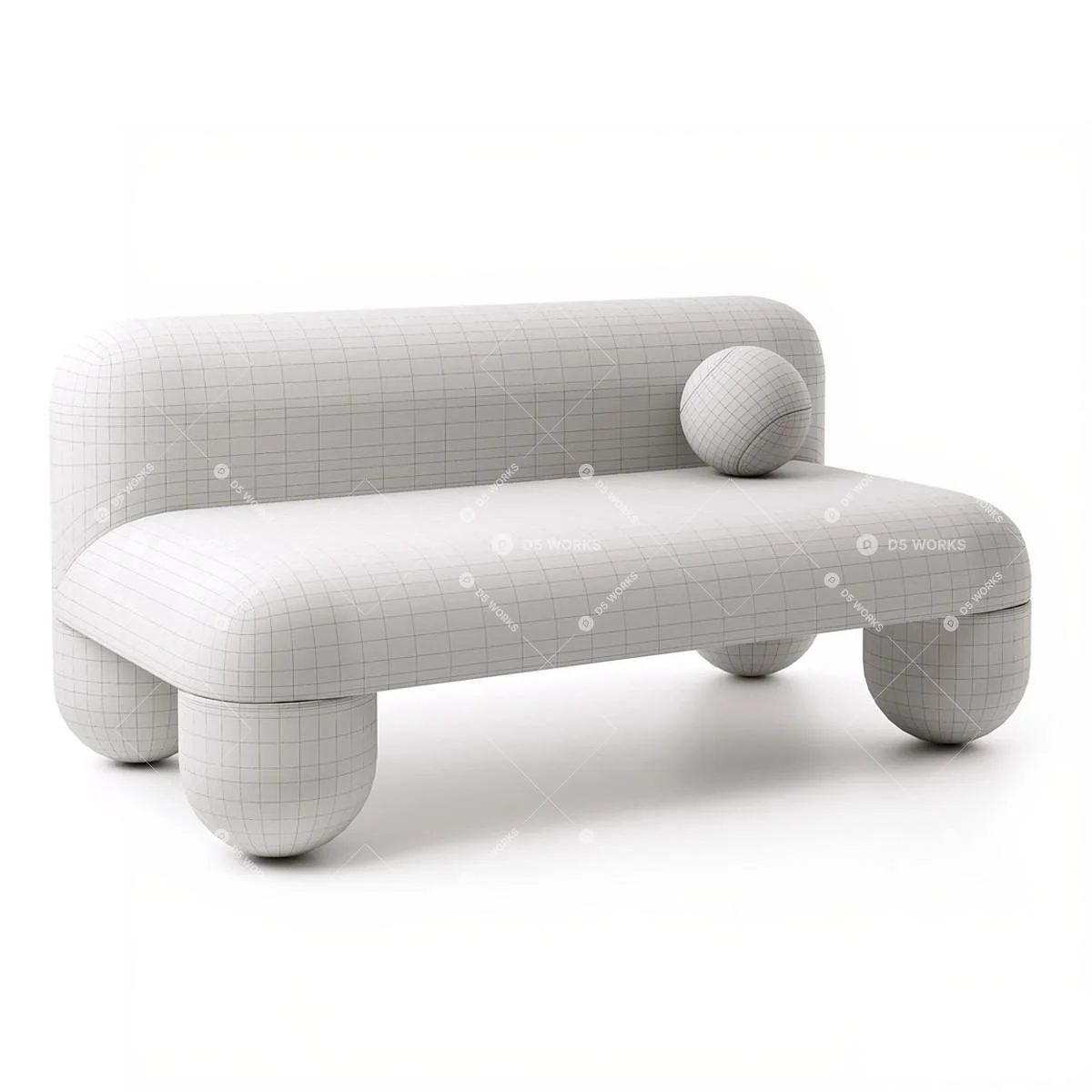 Modern Two-seater Sofa 3d model thumbnail 5