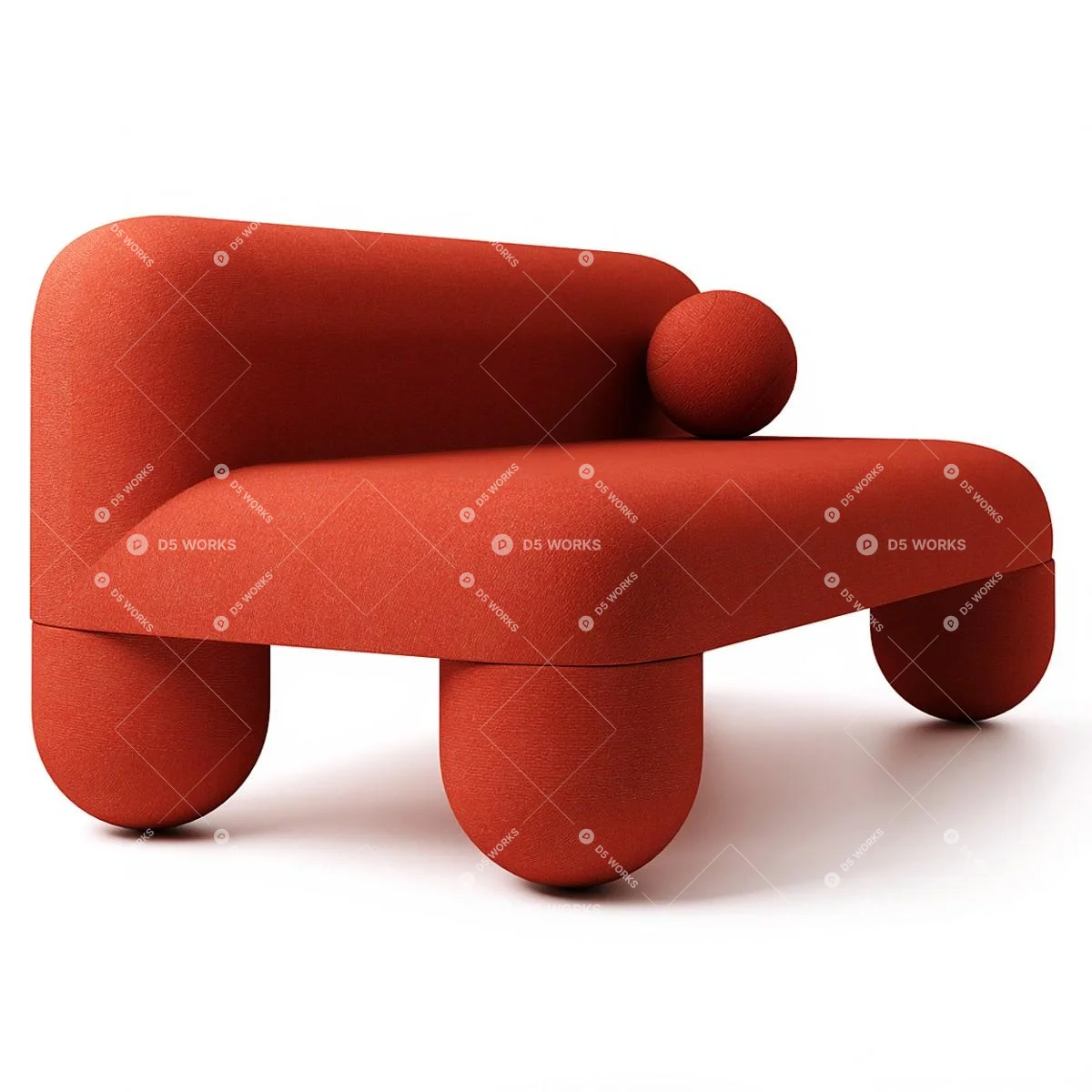 Modern Two-seater Sofa 3d model thumbnail 3