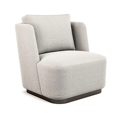 Textured Fabric Armchair With Swivel Base 3d model