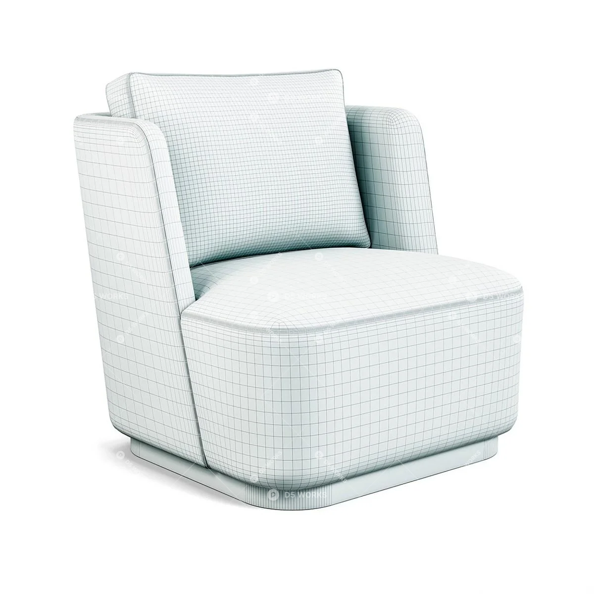 Contemporary Single Sofa 3d model thumbnail 4