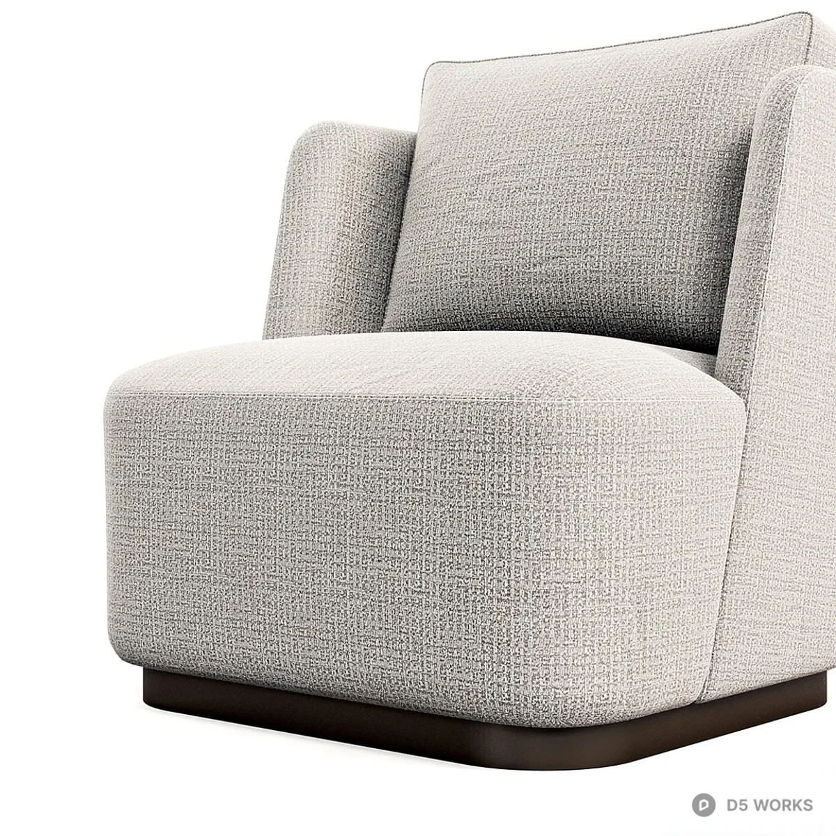Textured Fabric Armchair With Swivel Base 3d model thumbnail 3