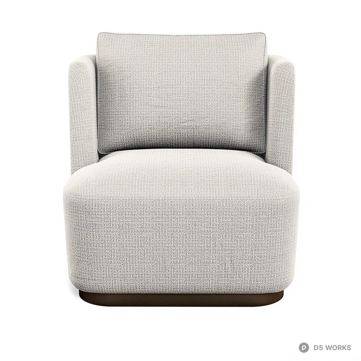 Textured Fabric Armchair With Swivel Base 3d model thumbnail 2