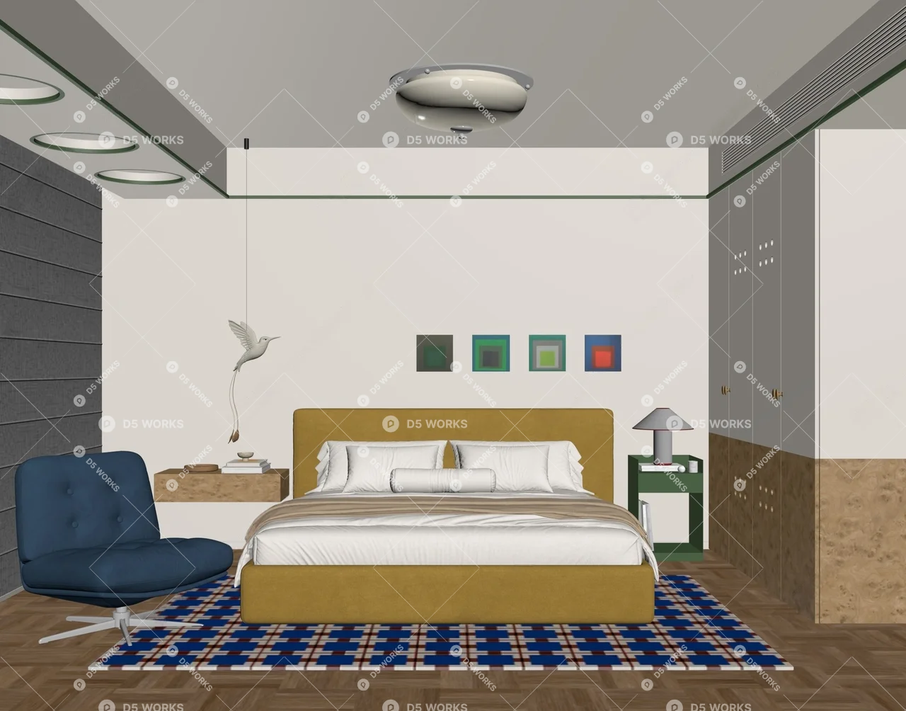 Bauhaus Home Bedroom 3d model thumbnail 2