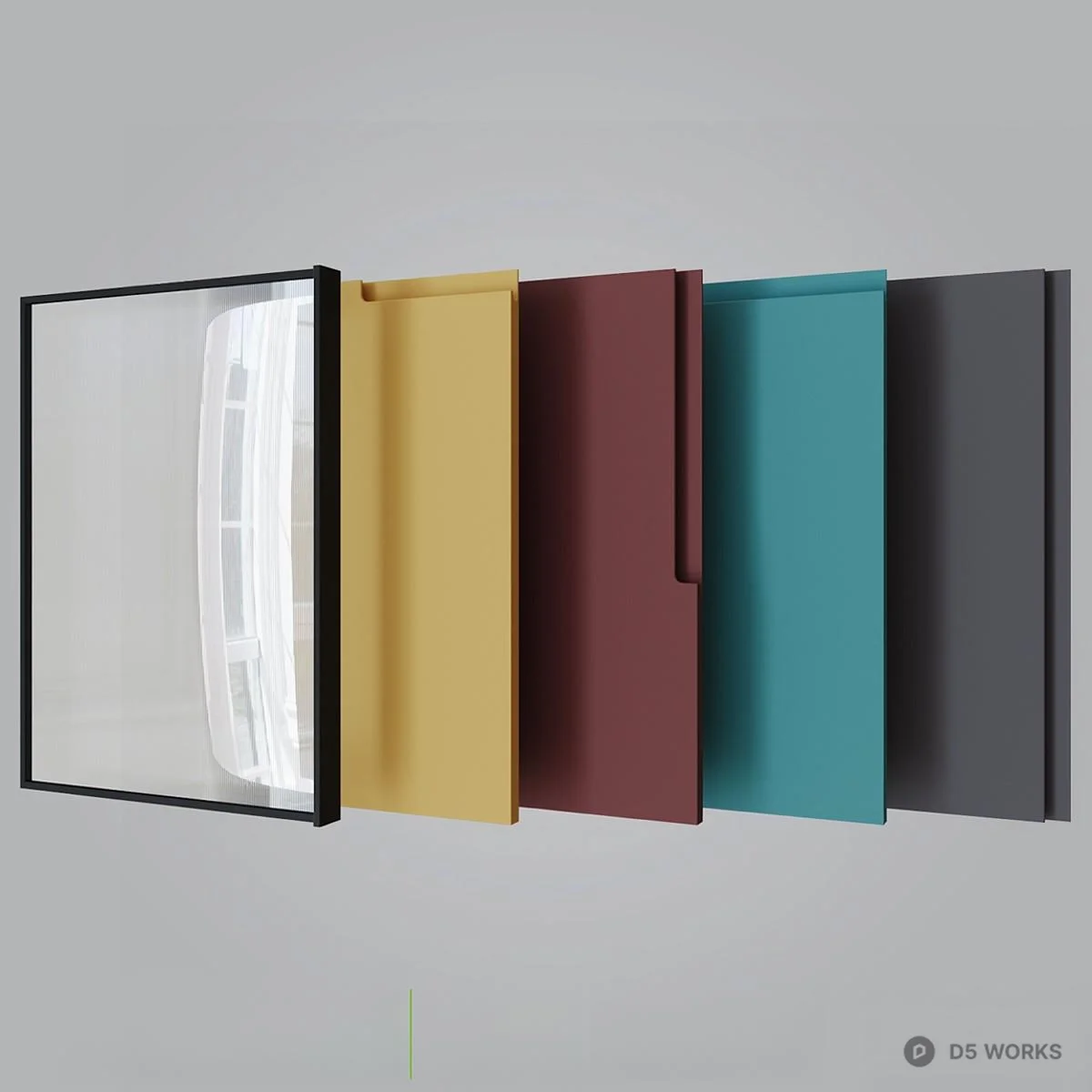 Minimalist Wood Panel Samples 3d model - Image 1