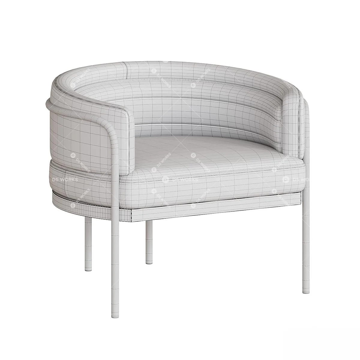 Quiet Luxury Armchair 3d model thumbnail 2