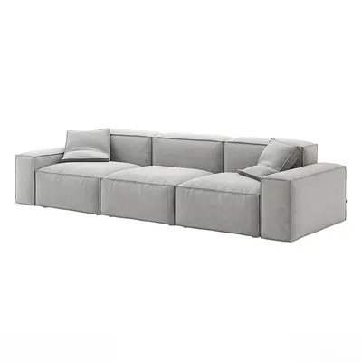 Modular Gray Fabric Sofa 3d model