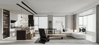 Chinese Living & Dining Room 3d model