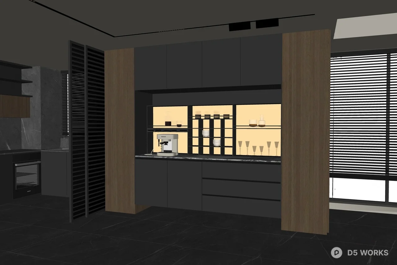 Minimalist Home Dining Bar 3d model thumbnail 2