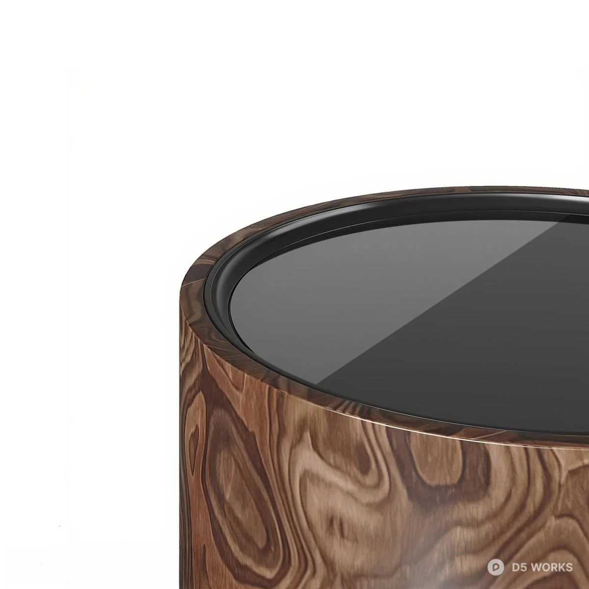 Wood Grain Marble Side & Corner Table 3d model thumbnail 4