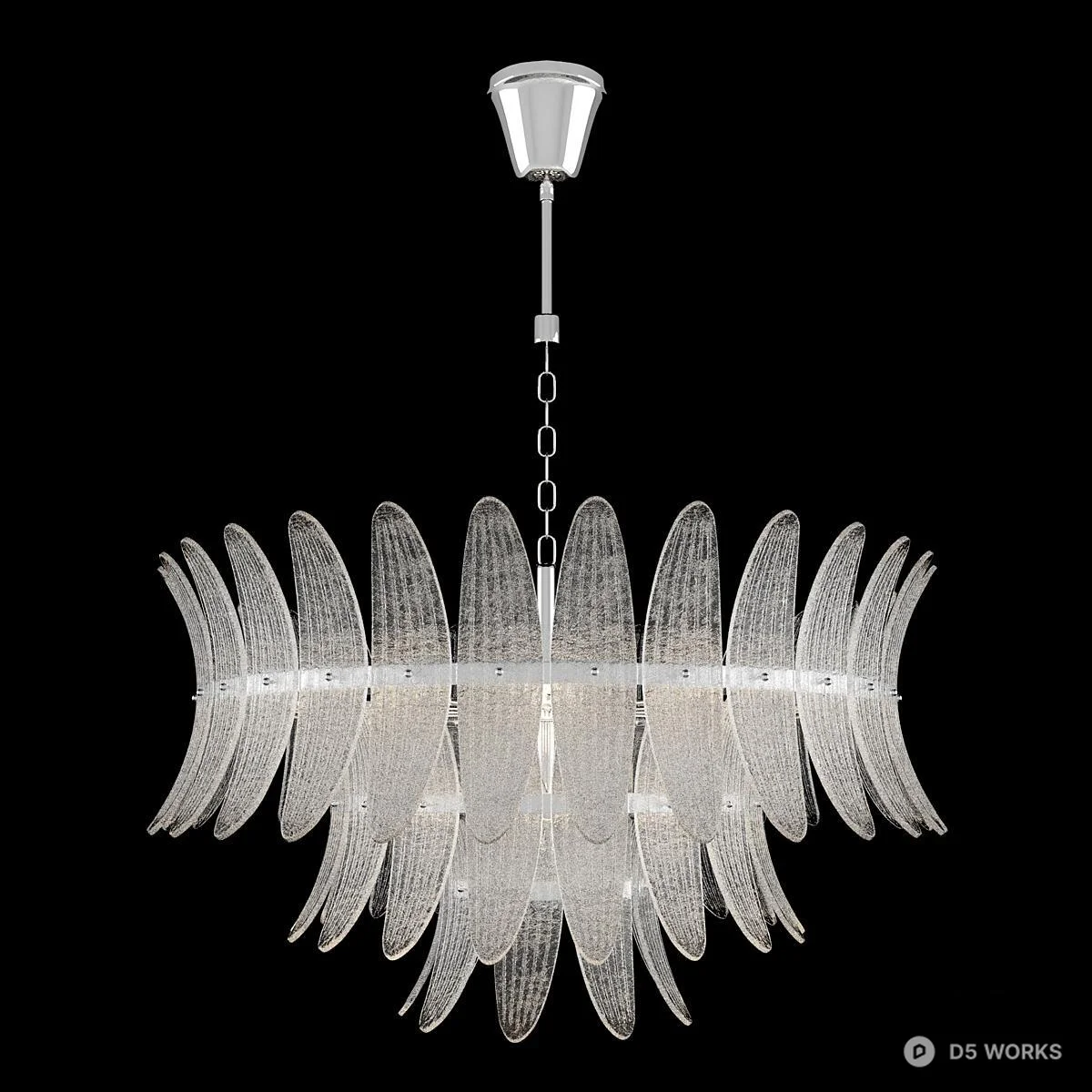 Brass Frame Glass Globe Chandelier 3d model - Image 1