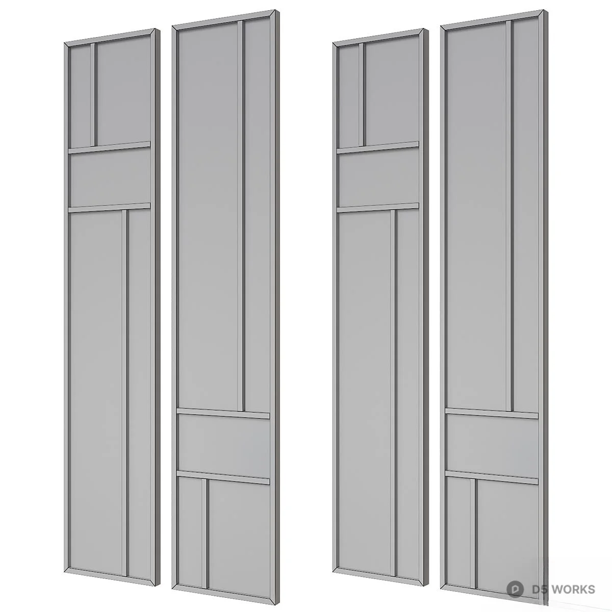 Modern Geometric Partition Screen 3d model thumbnail 3