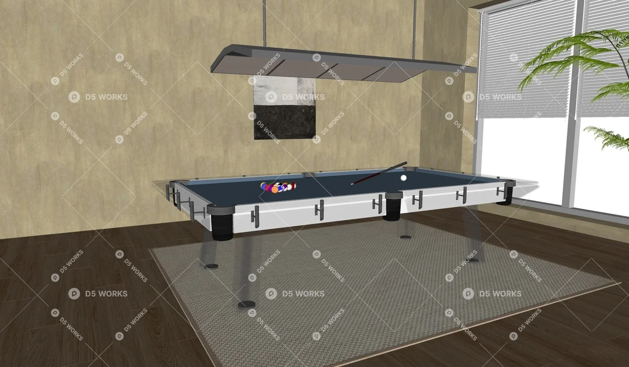 Wabi-Sabi Billiards Room 3d model thumbnail 2