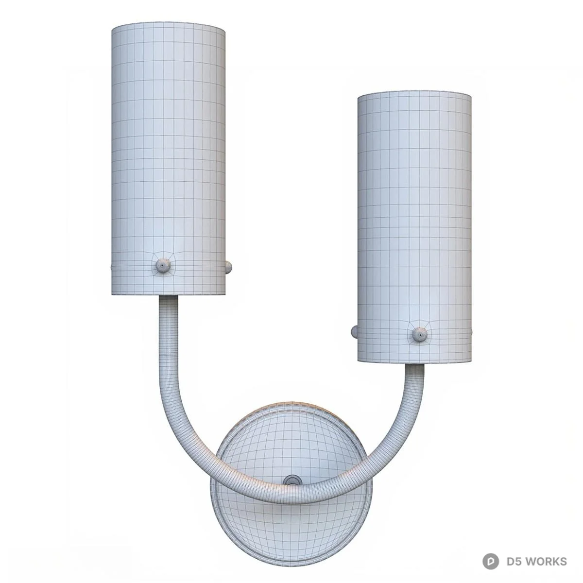 Brass Fluted Glass Wall Sconce 3d model thumbnail 5