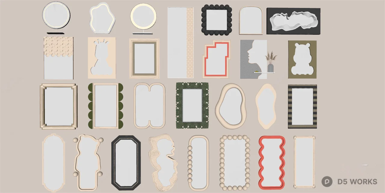 Decorative Mirror Collection 3d model thumbnail 2