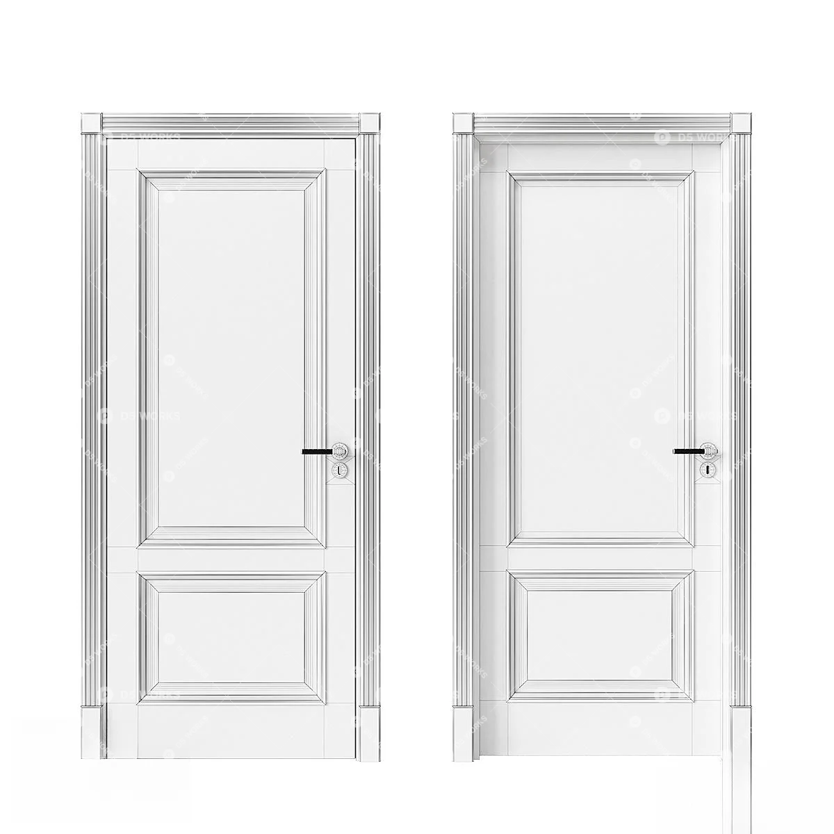 Transitional Single Door 3d model thumbnail 4
