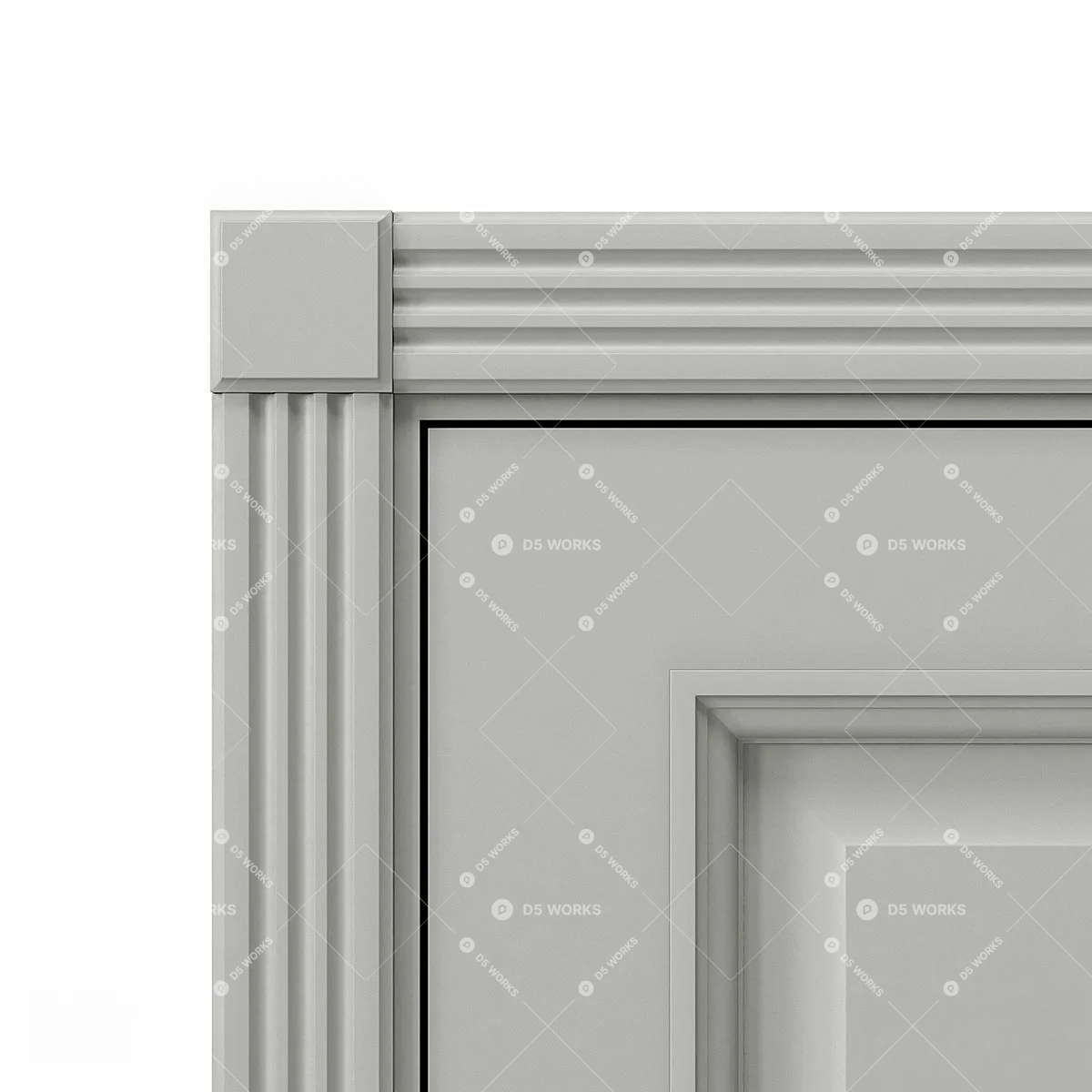 Transitional Single Door 3d model thumbnail 2