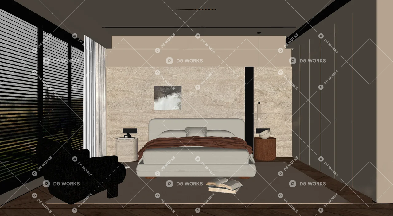 Modern Home Bedroom 3d model thumbnail 2