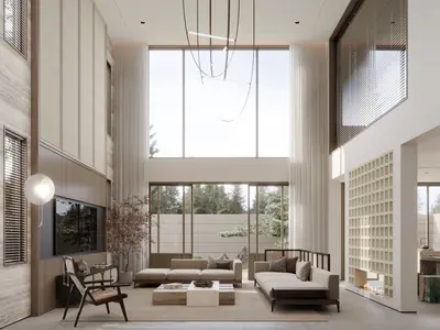 Modern Villa Living Room 3d model