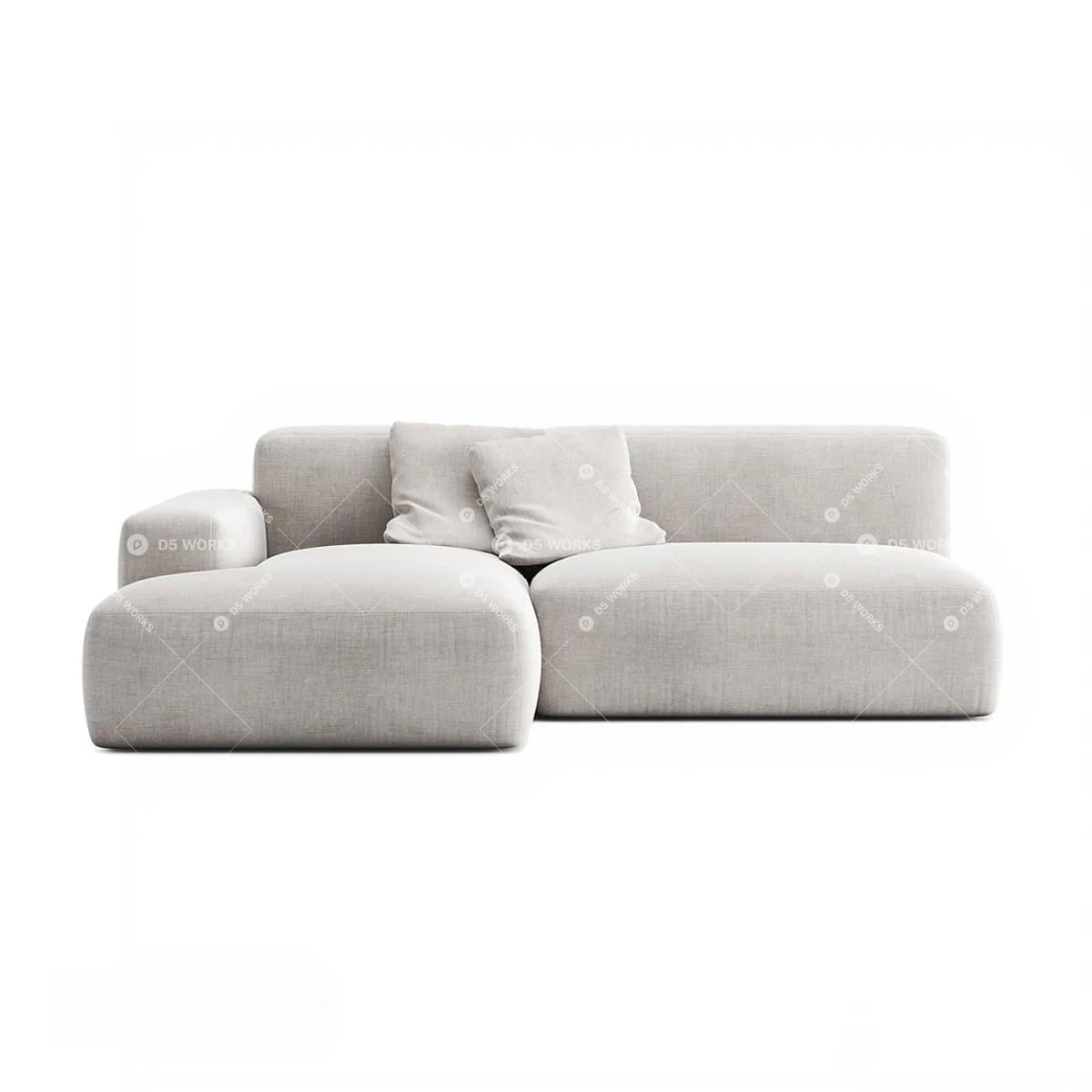Contemporary Three-seater Sofa 3d model thumbnail 2