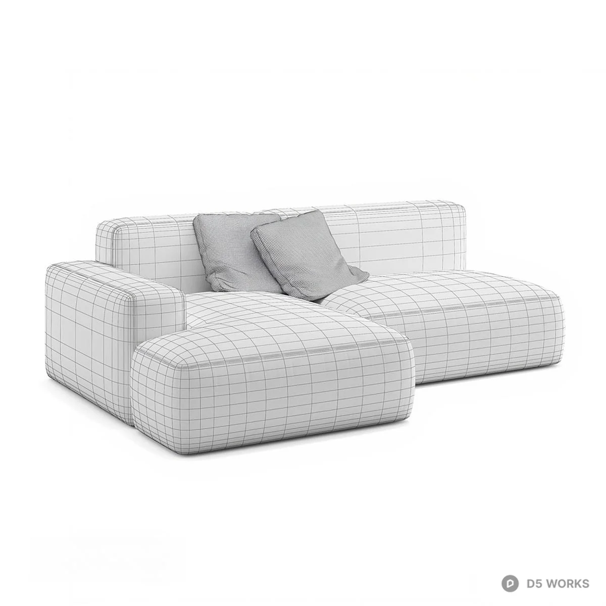 Modular Fabric Multi Seat Sofa 3d model thumbnail 3