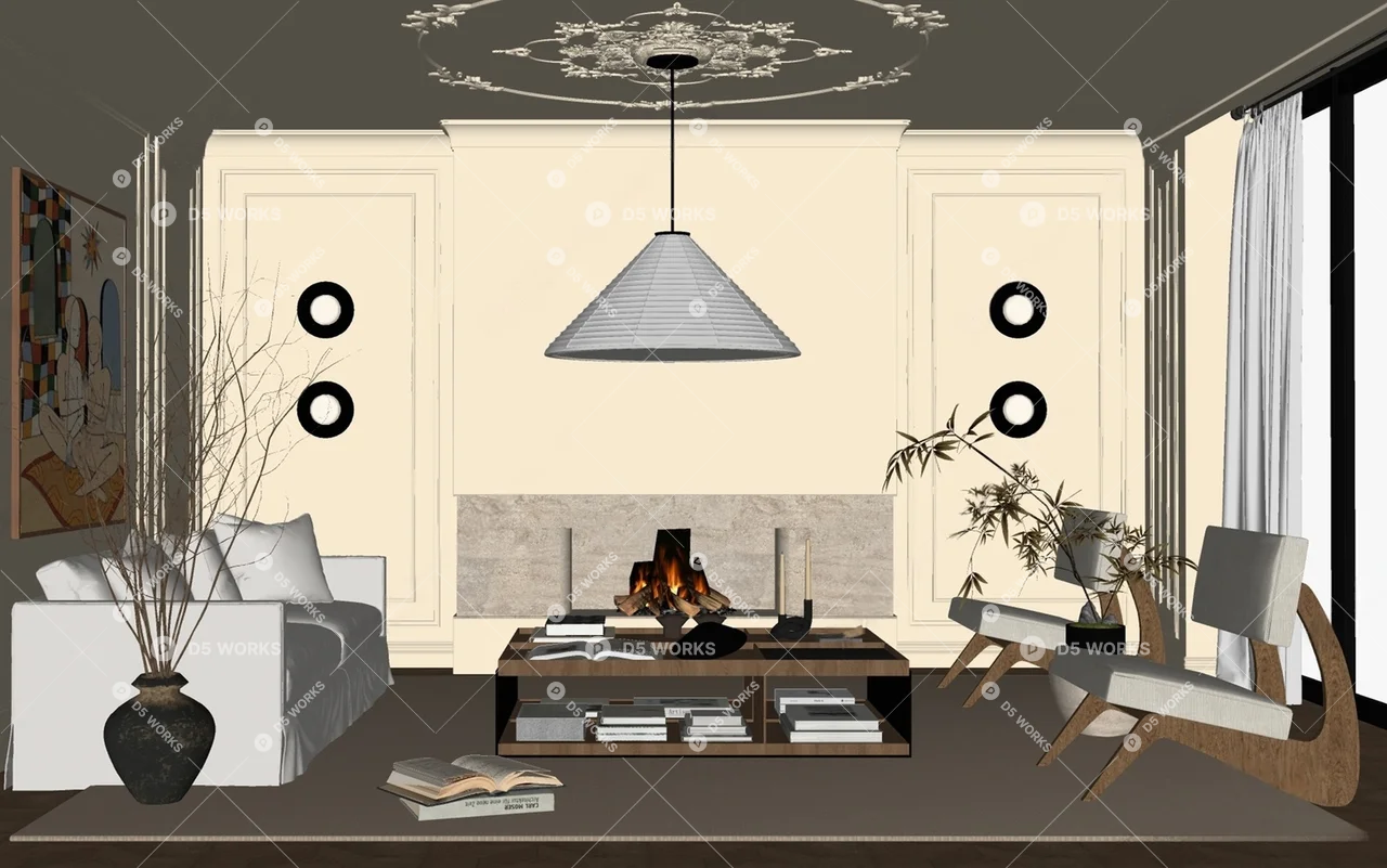 Japanese Home Living Room 3d model thumbnail 2
