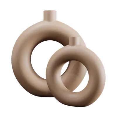Modern yellow ring vase decoration 3d model