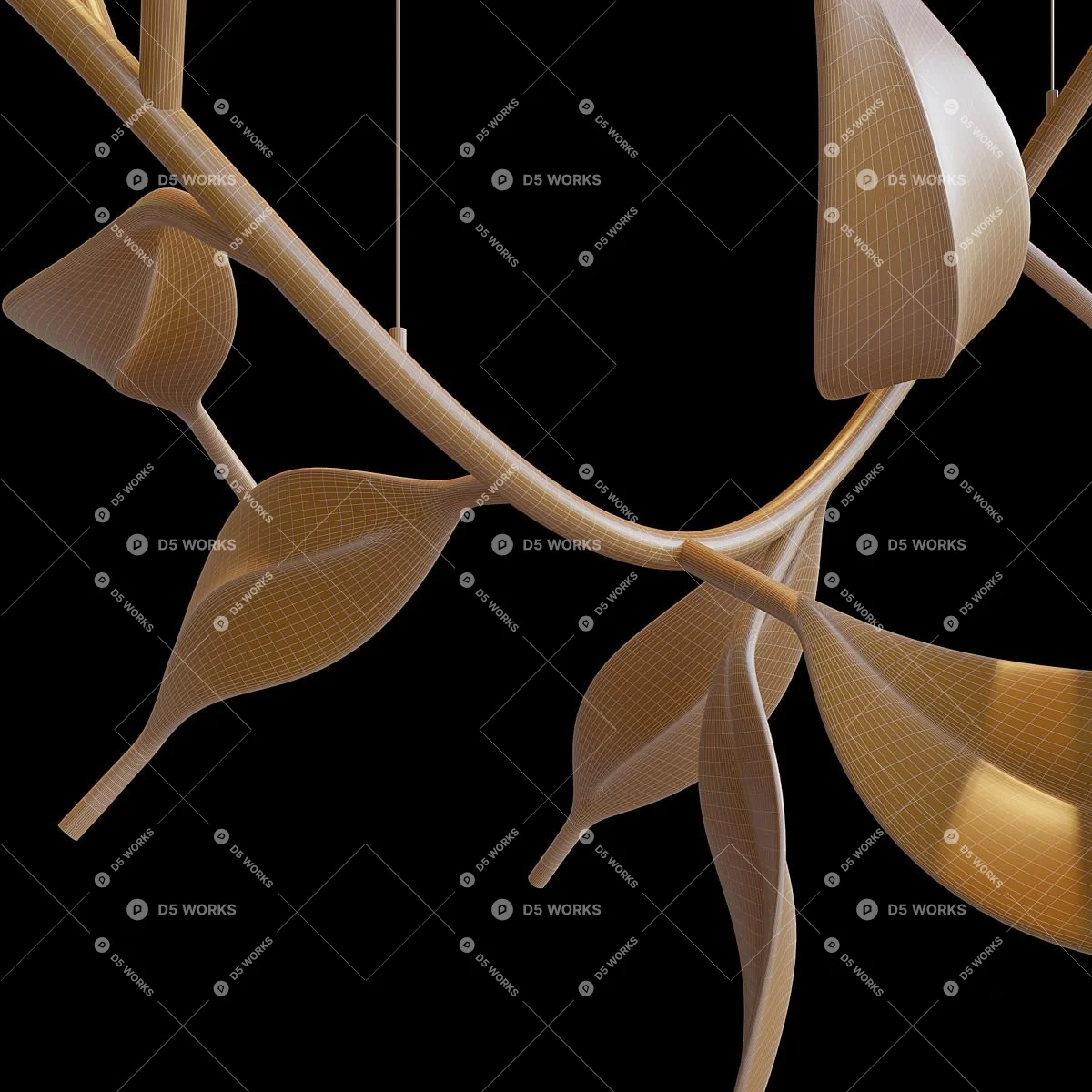 Art Deco Pendant Light 3d model thumbnail 2