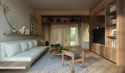 Organic Modern Wabi-Sabi Hotel Guest Room