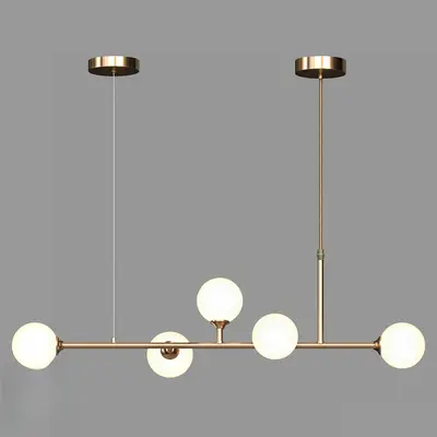 Modern Brass Linear Pendant Light 3d model