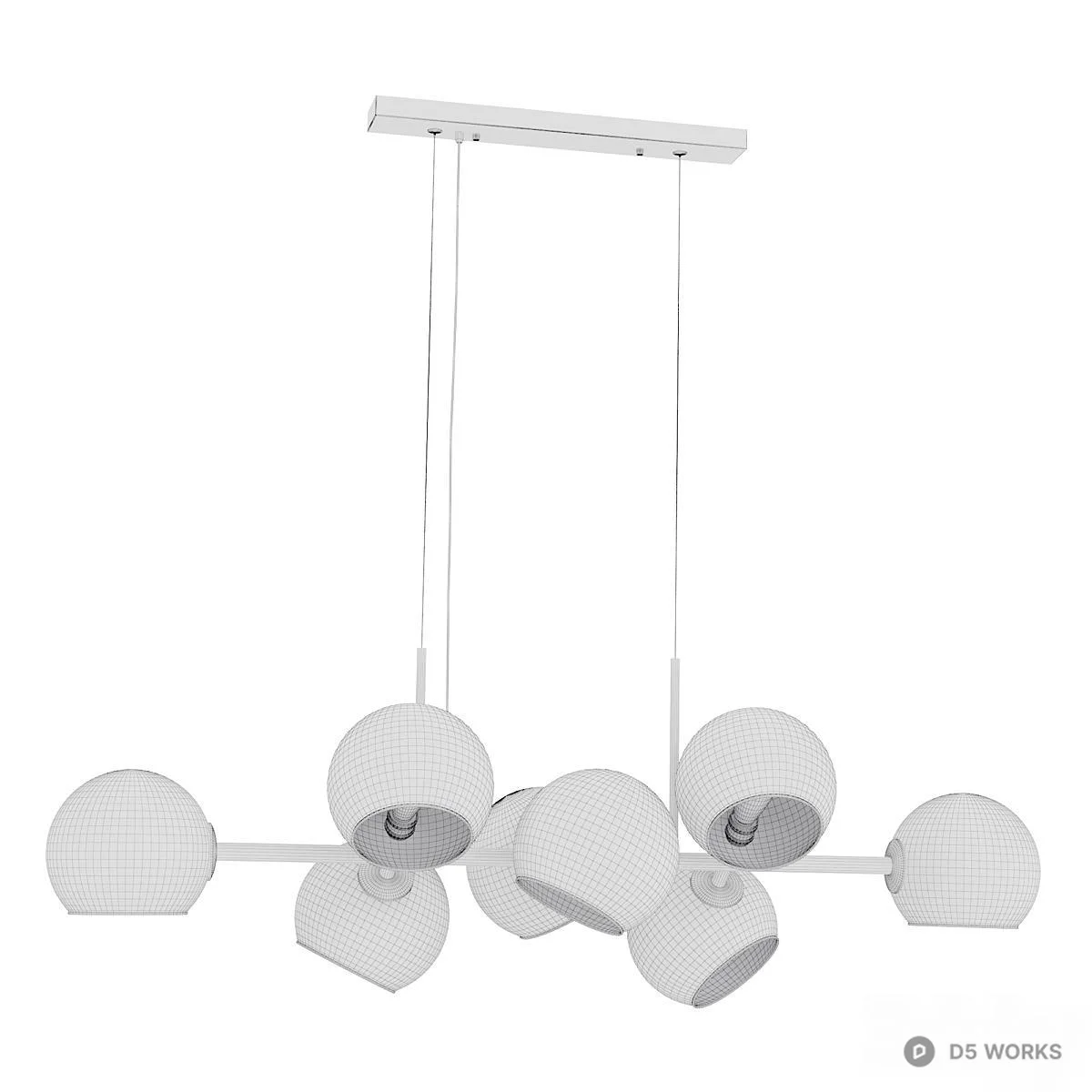 Modern Glass Sphere Pendant Light 3d model thumbnail 3