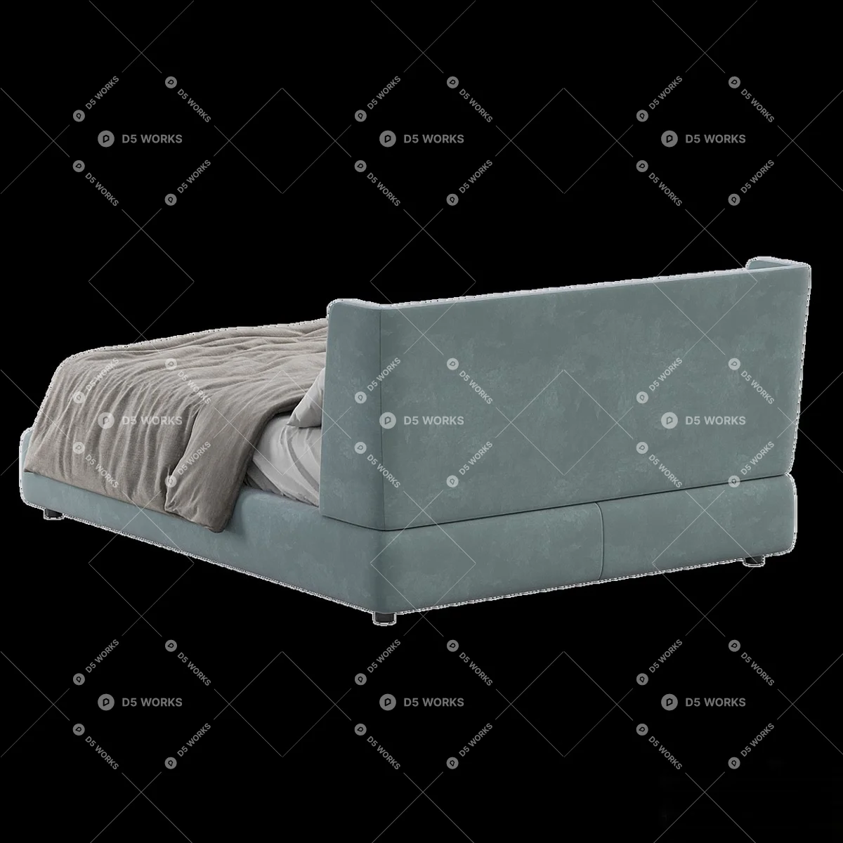 Modern Double Bed 3d model thumbnail 3