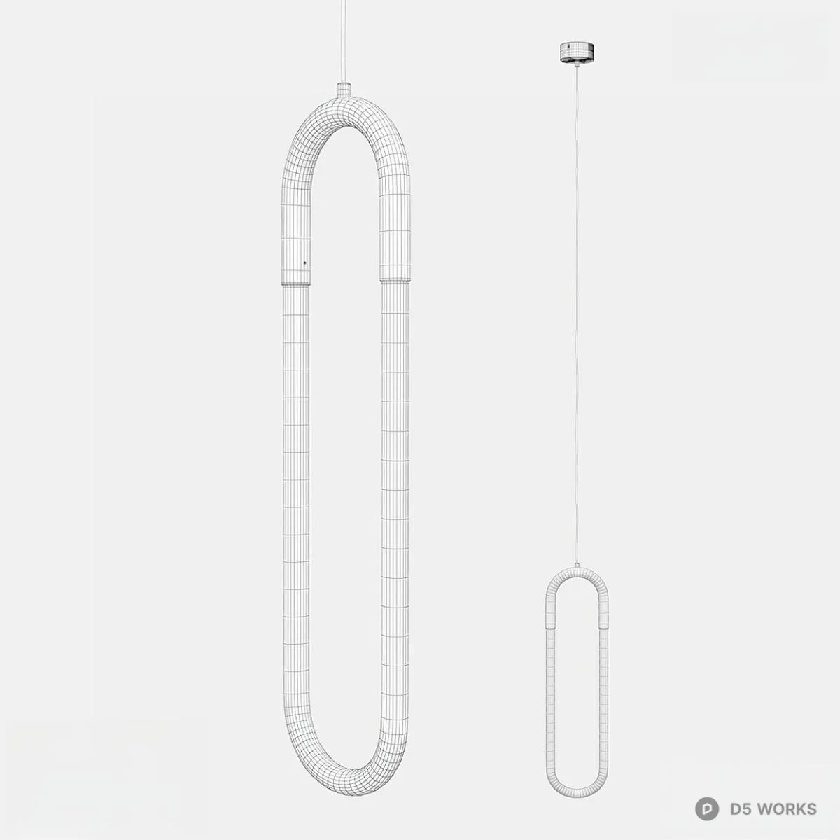 Minimalist U-Shaped Pendant Light 3d model thumbnail 2