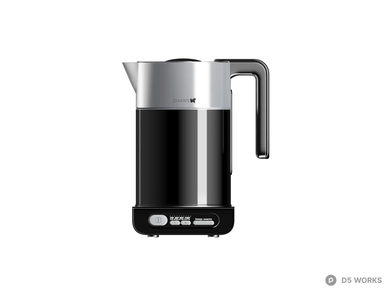 Stainless Steel Electric Kettle 3d model thumbnail 2