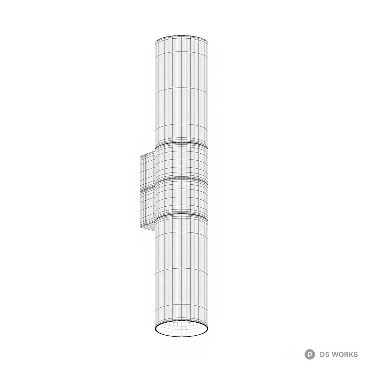 Minimalist Cylindrical Wall Lamp 3d model thumbnail 5