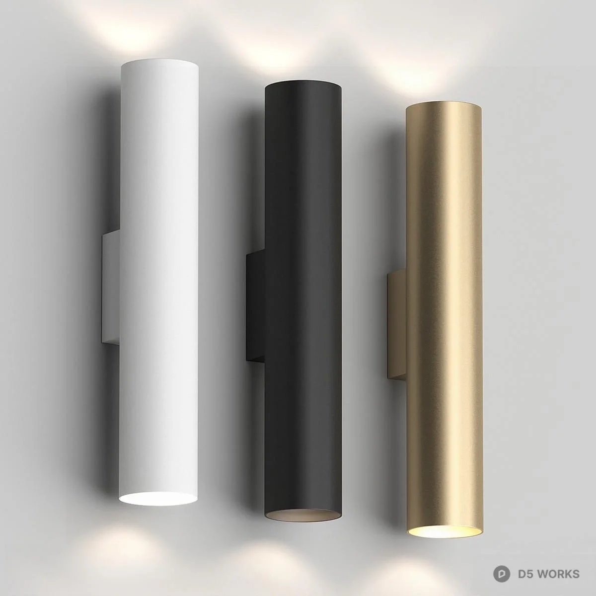 Minimalist Cylindrical Wall Lamp 3d model - Image 1