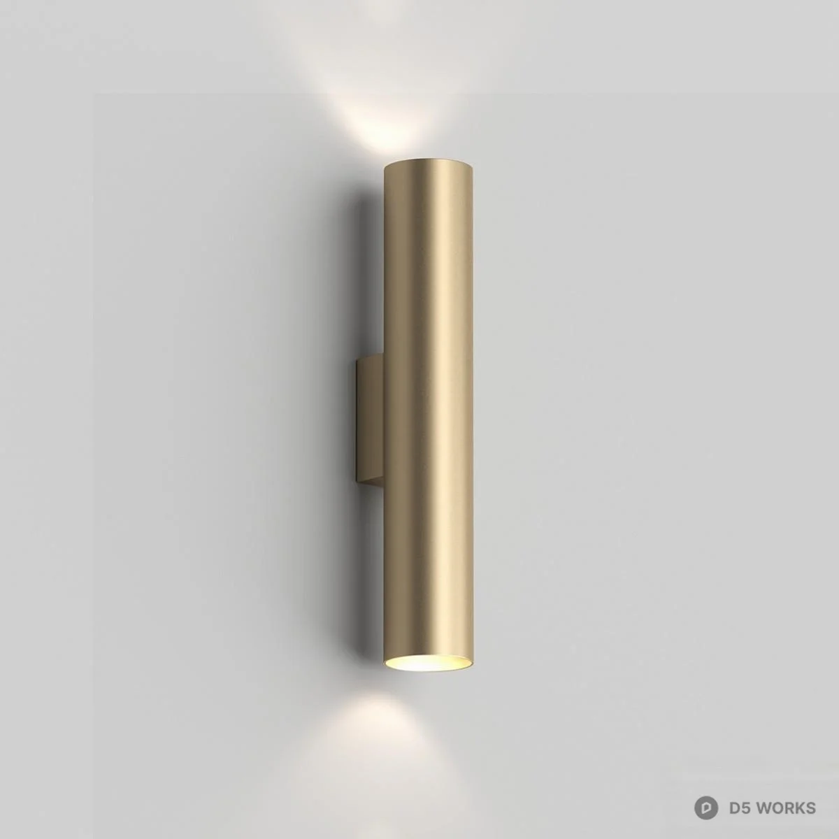 Minimalist Cylindrical Wall Lamp 3d model thumbnail 2