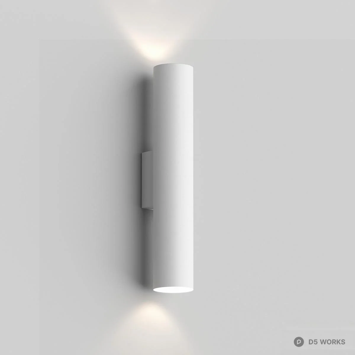Minimalist Cylindrical Wall Lamp 3d model thumbnail 4