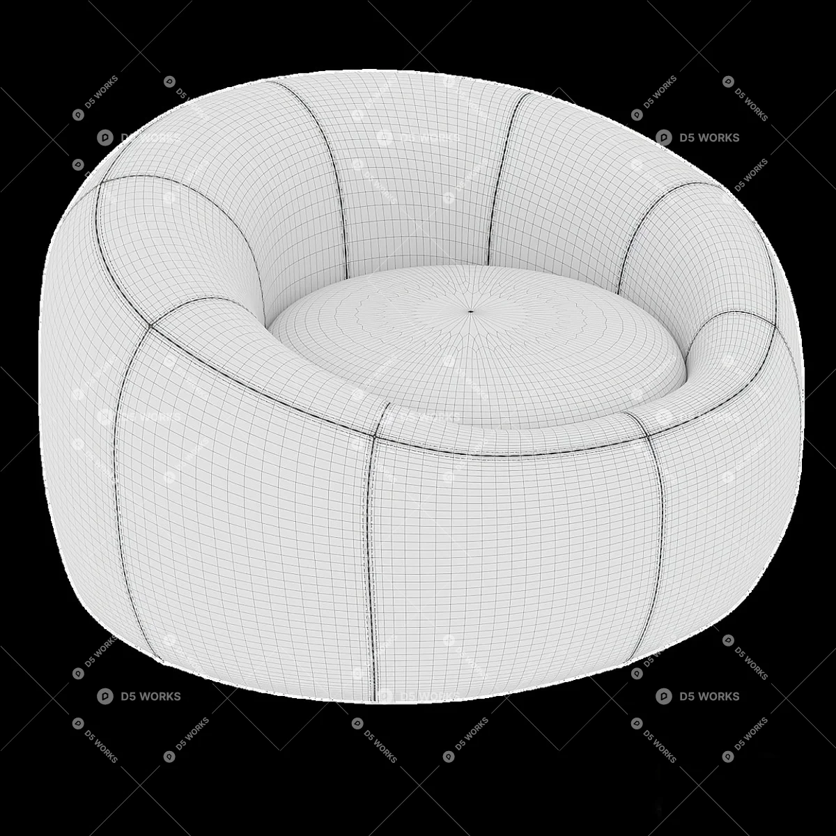 Contemporary Single Sofa 3d model thumbnail 4