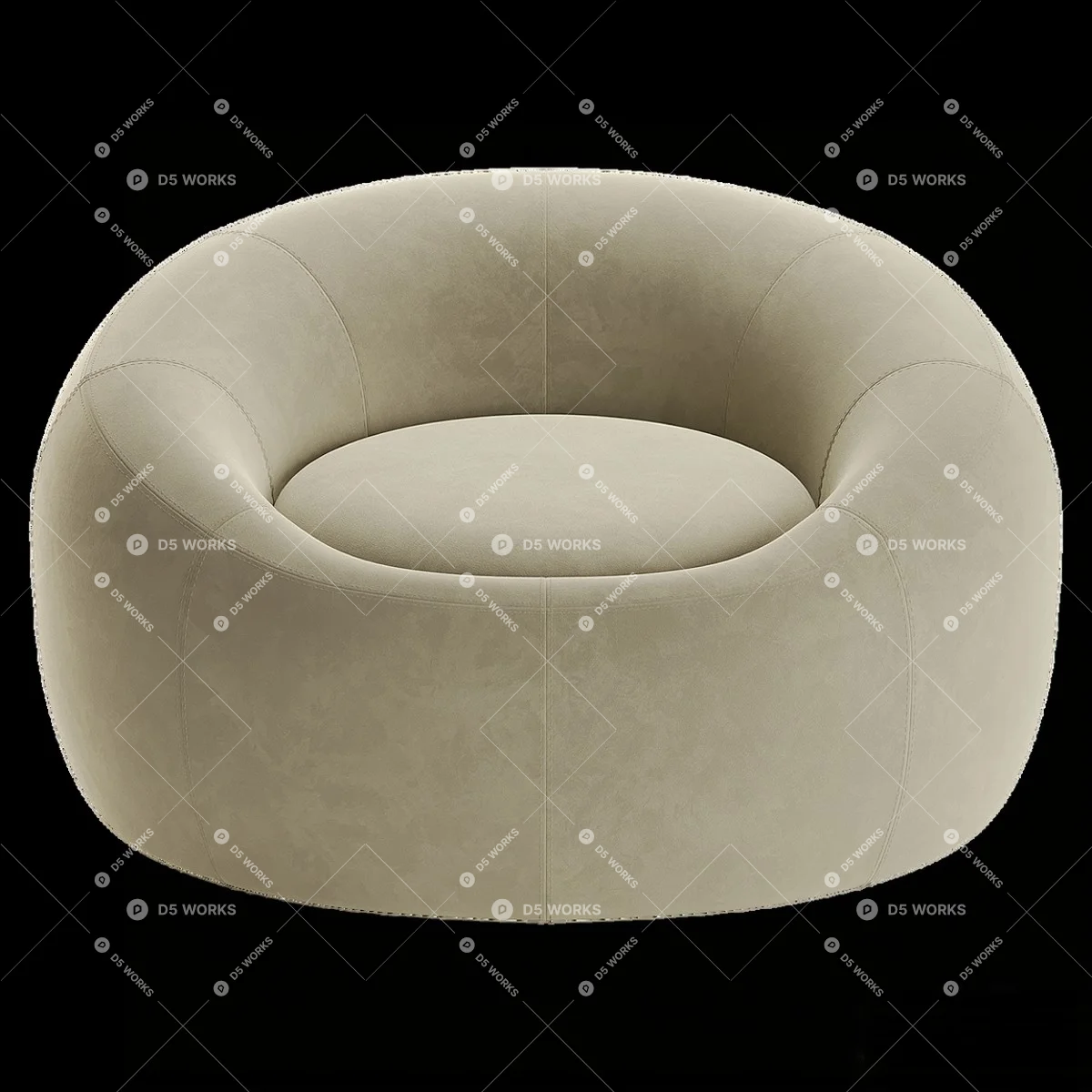 Contemporary Single Sofa 3d model thumbnail 2