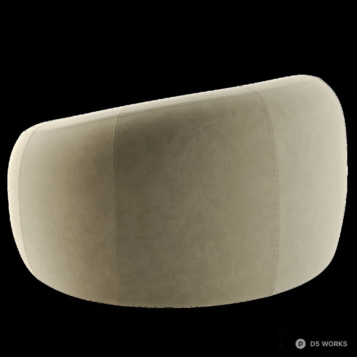 Round Upholstered Single Sofa 3d model thumbnail 3