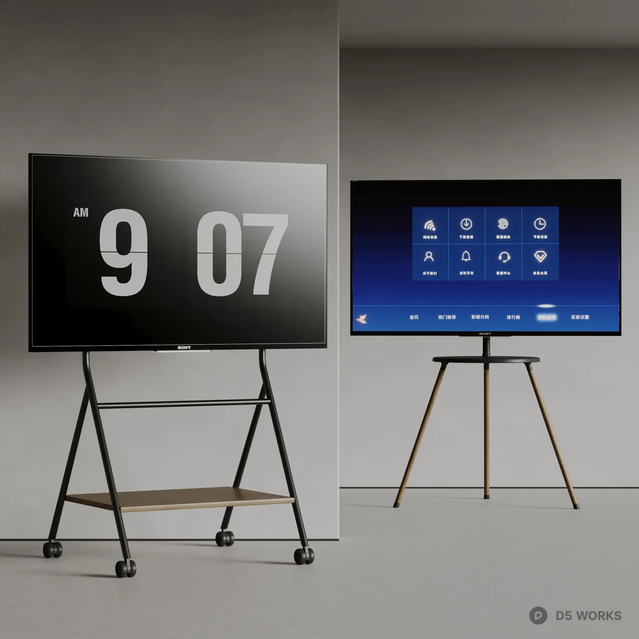 Minimalist Smart TV On Stand 3d model - Image 1