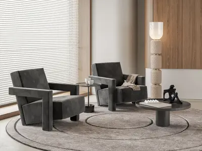 Mid-Century Modern Leisure Table & Chair Set 3d model