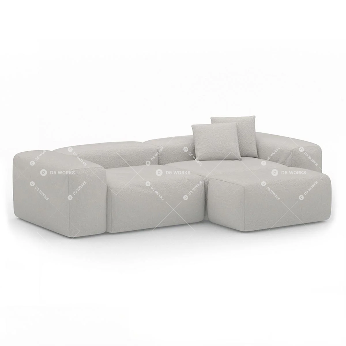 Contemporary Two-seater Sofa 3d model thumbnail 3