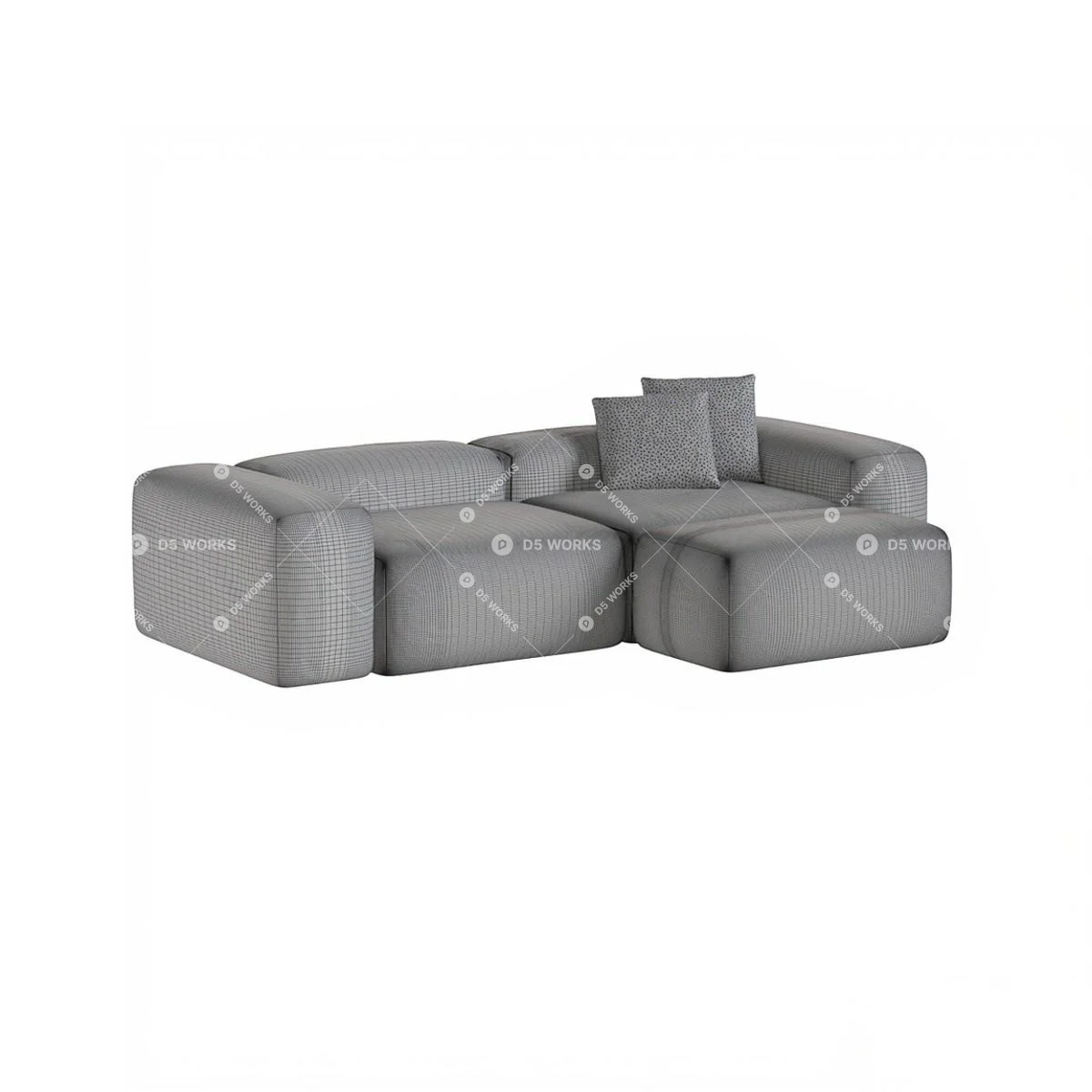 Contemporary Two-seater Sofa 3d model thumbnail 4