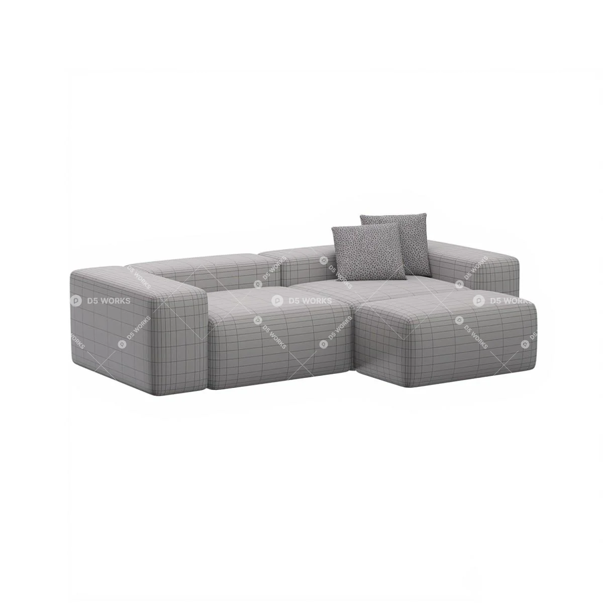 Contemporary Two-seater Sofa 3d model thumbnail 5