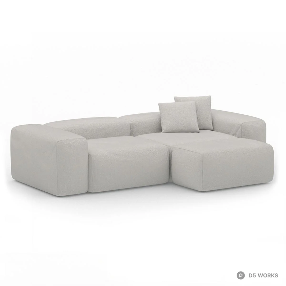 Corduroy Modular Sectional Sofa 3d model thumbnail 3