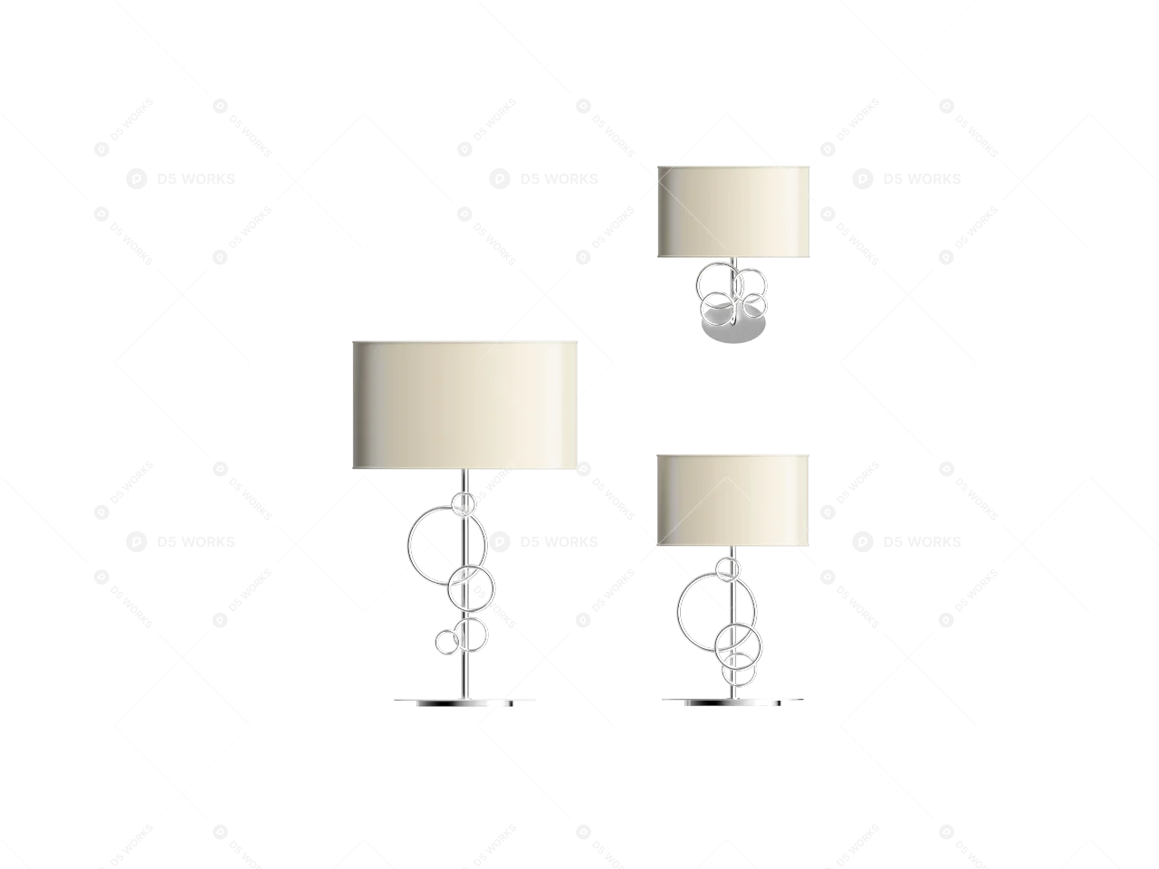 Contemporary Lamp Combination 3d model thumbnail 2