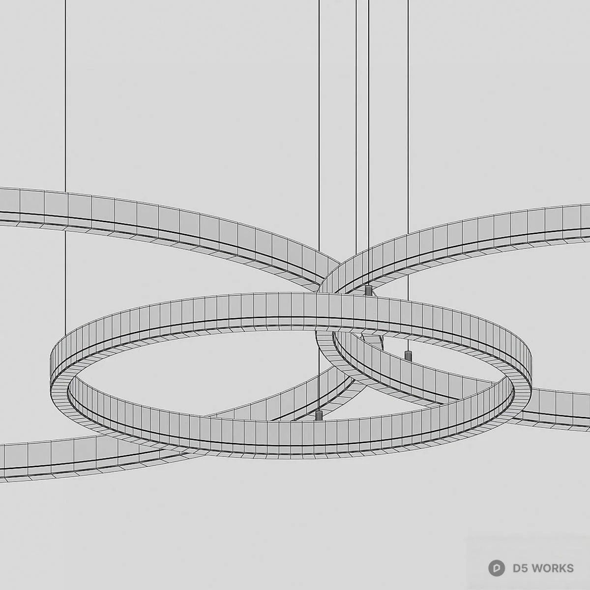 Minimalist Ring Pendant Light 3d model thumbnail 2