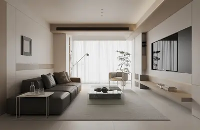 Minimalist Living Room with Neutral Tones 3d model