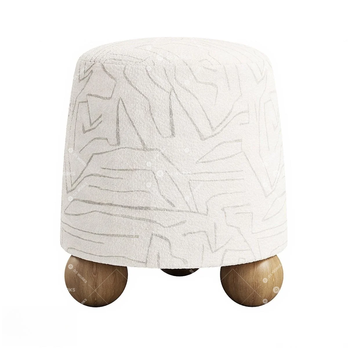 Contemporary Sitting Stool 3d model thumbnail 2